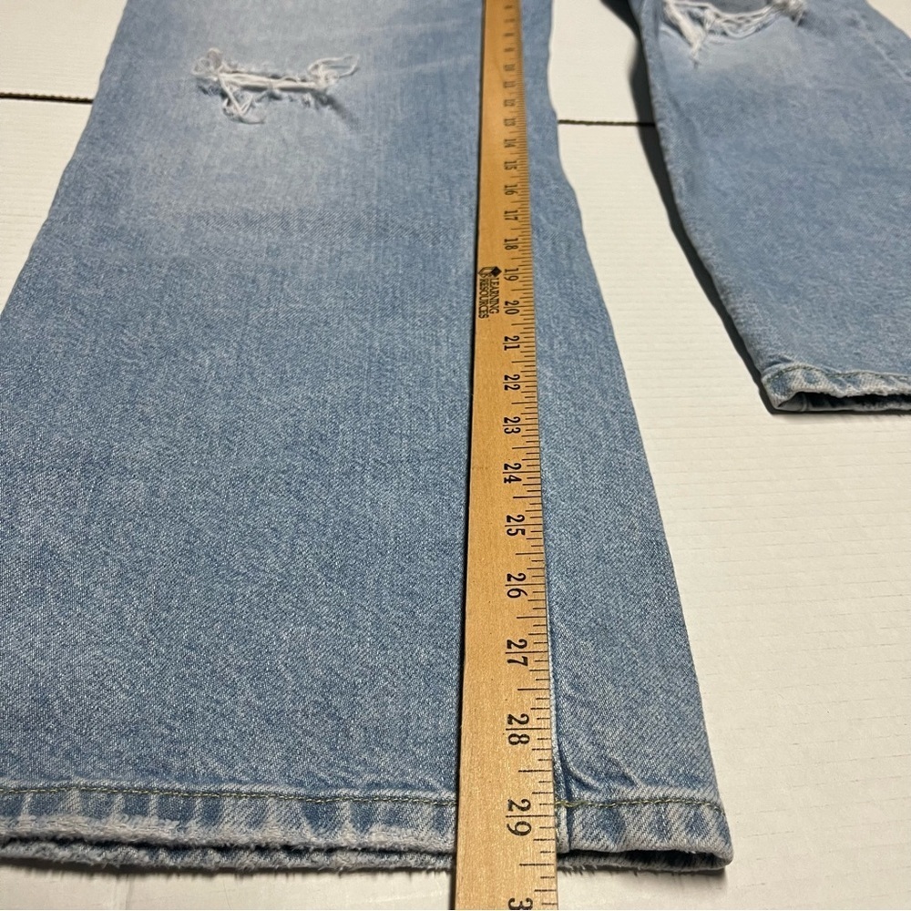 Pilcro Anthropologie Jeans Womens Size 30 Blue Wide Leg High Rise Distressed - Picture 10 of 10